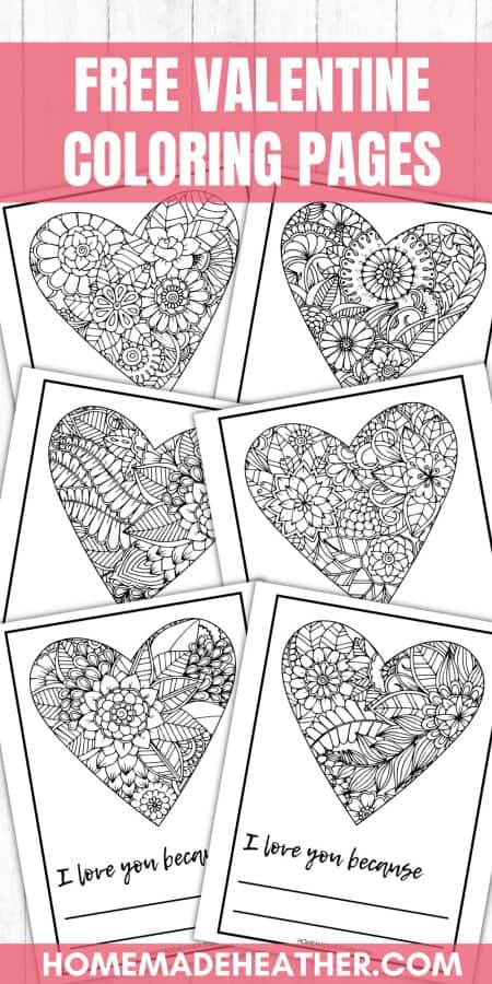 Heart valentine coloring pages homemade heather