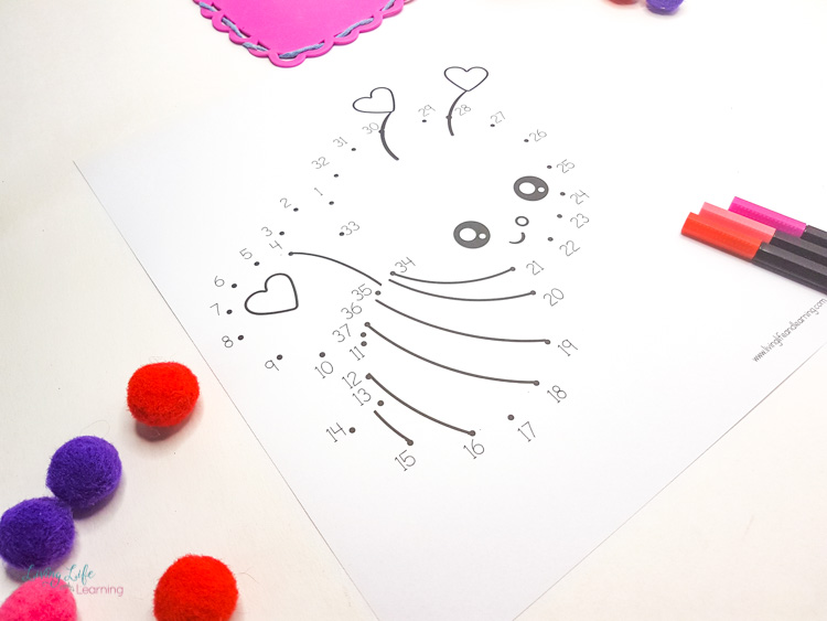 Valentines day connect the dots printables