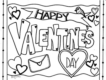 Happy valentines day coloring sheet by koolkats art bin tpt