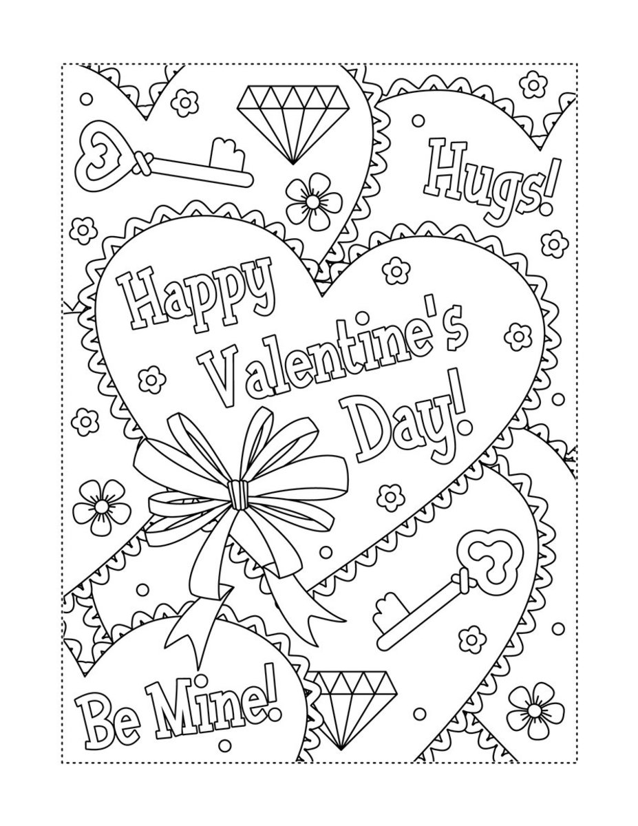 Valentines day coloring pages free printable for kids adults