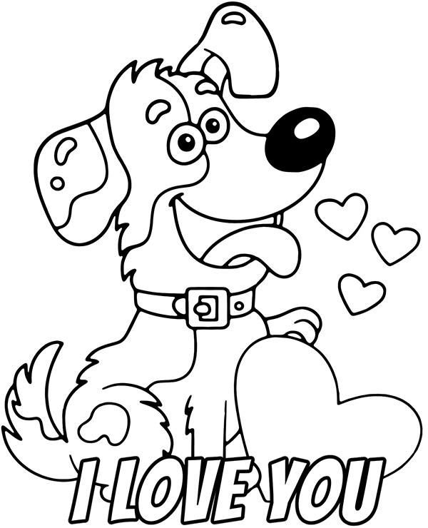 I love you coloring page valentines day