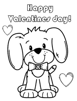 Puppy themed valentine bag labels coloring pages and letter template