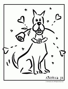 Printable cute animal valentine coloring pages animal jr