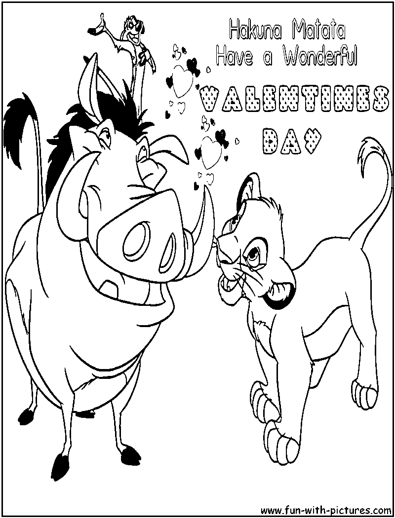 Disney valentine coloring pages