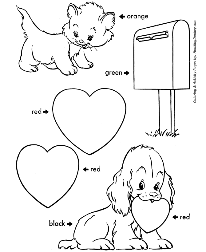 Valentines day cards coloring pages