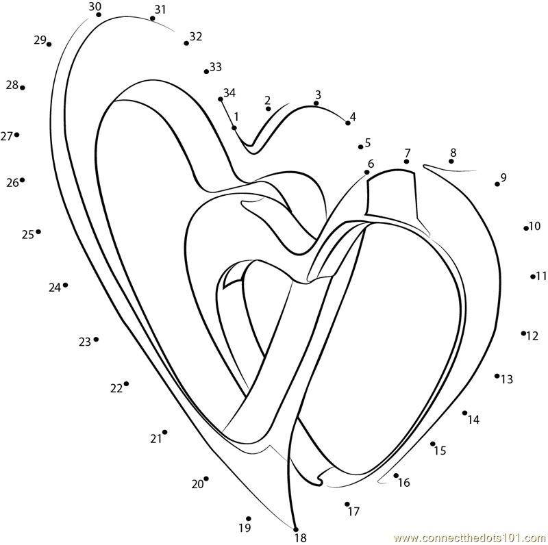 Love rings dot to dot printable worksheet