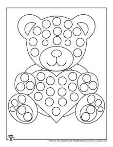 Valentine dot coloring pages woo jr kids activities childrens publishing