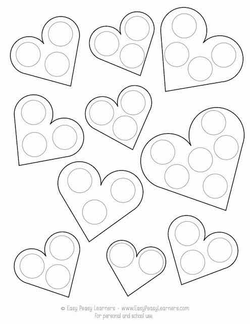 Valentines day do a dot printables