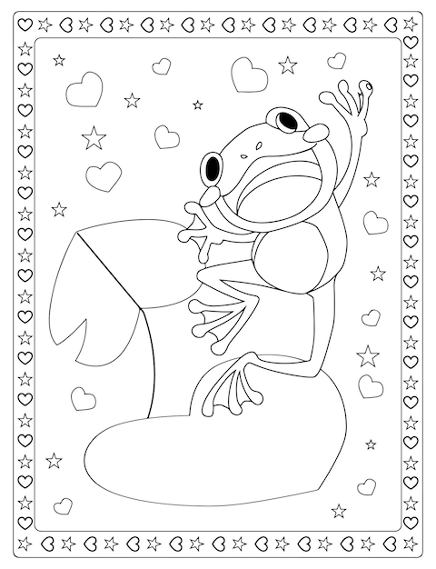 Premium vector valentines day coloring pages