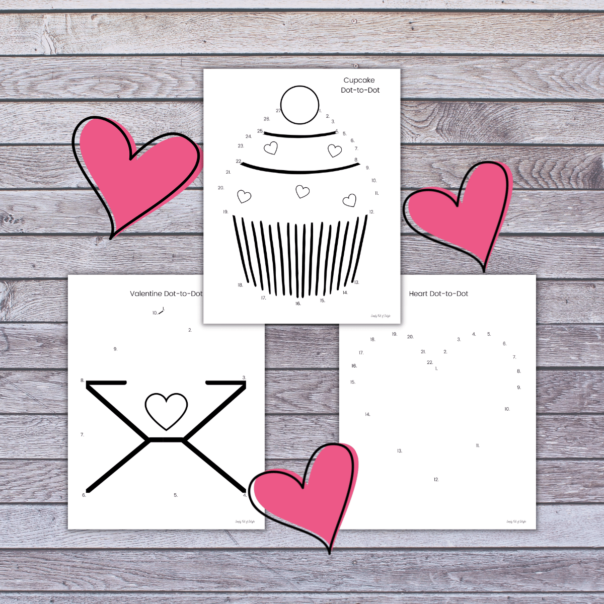 Valentines day dot to dot free printables