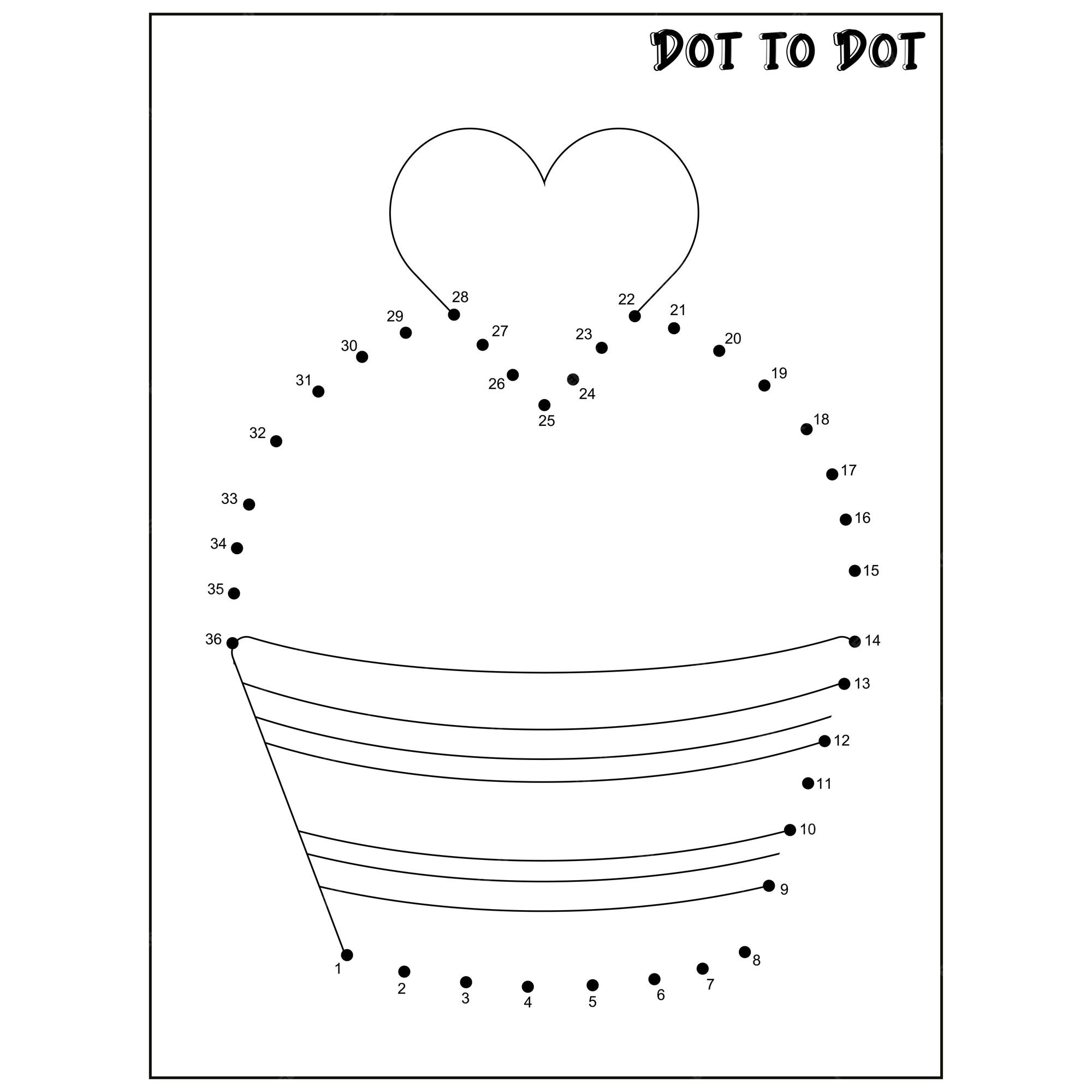 Premium vector valentines day dot to dot coloring page