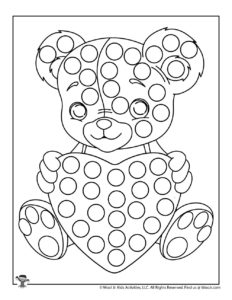 Valentine dot coloring pages woo jr kids activities childrens publishing