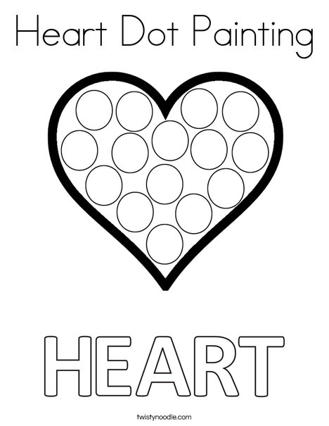 Heart dot painting coloring page