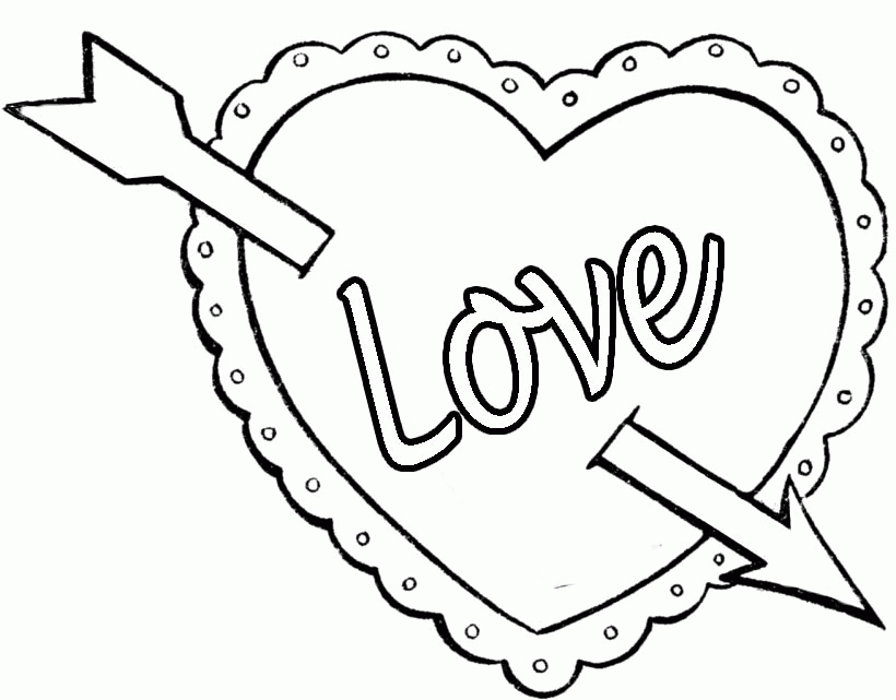 Valentine heart coloring pages