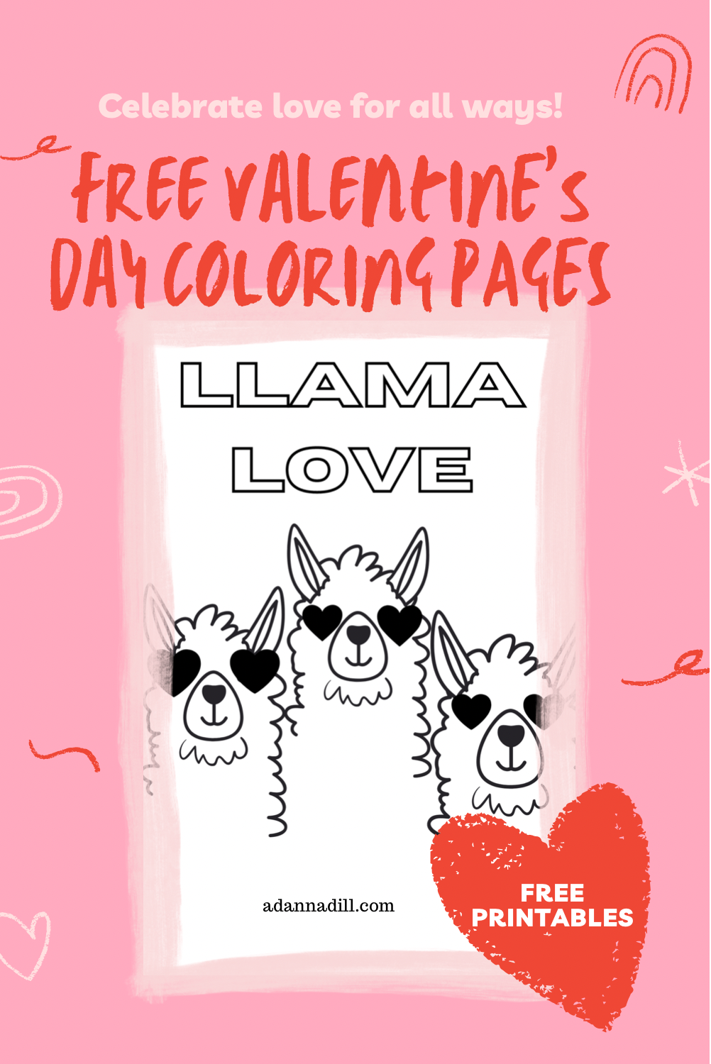 Valentines day printable color pages