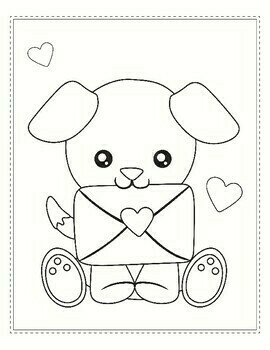 Valentine animals coloring pages for kids lovely animals valentine day