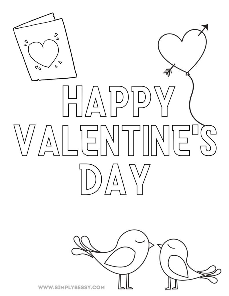 Valentines day coloring pages