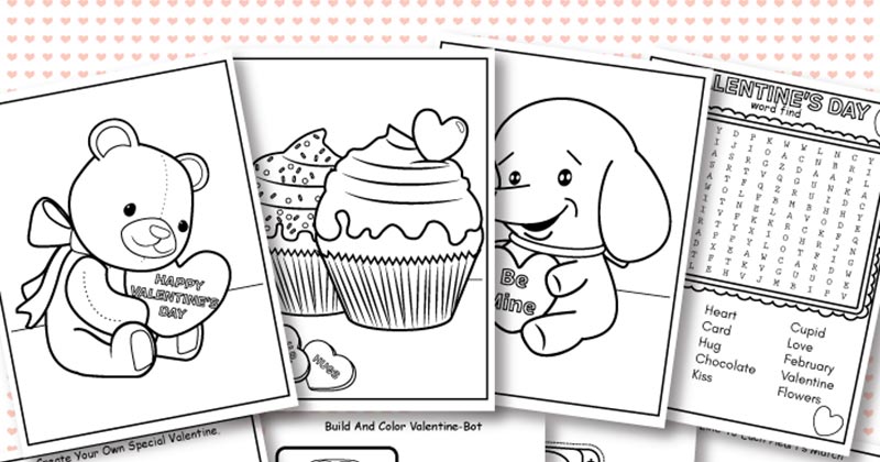Free printable valentine coloring pages activity sheets for kids sunny day family