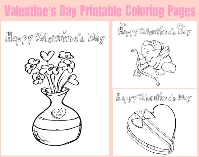 Valentines day kids printable coloring pages