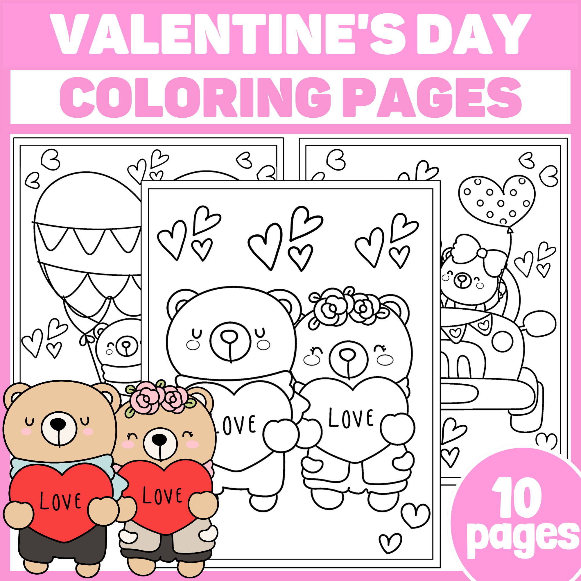 Valentines day coloring pages valentines day bear coloring pages made by teachers