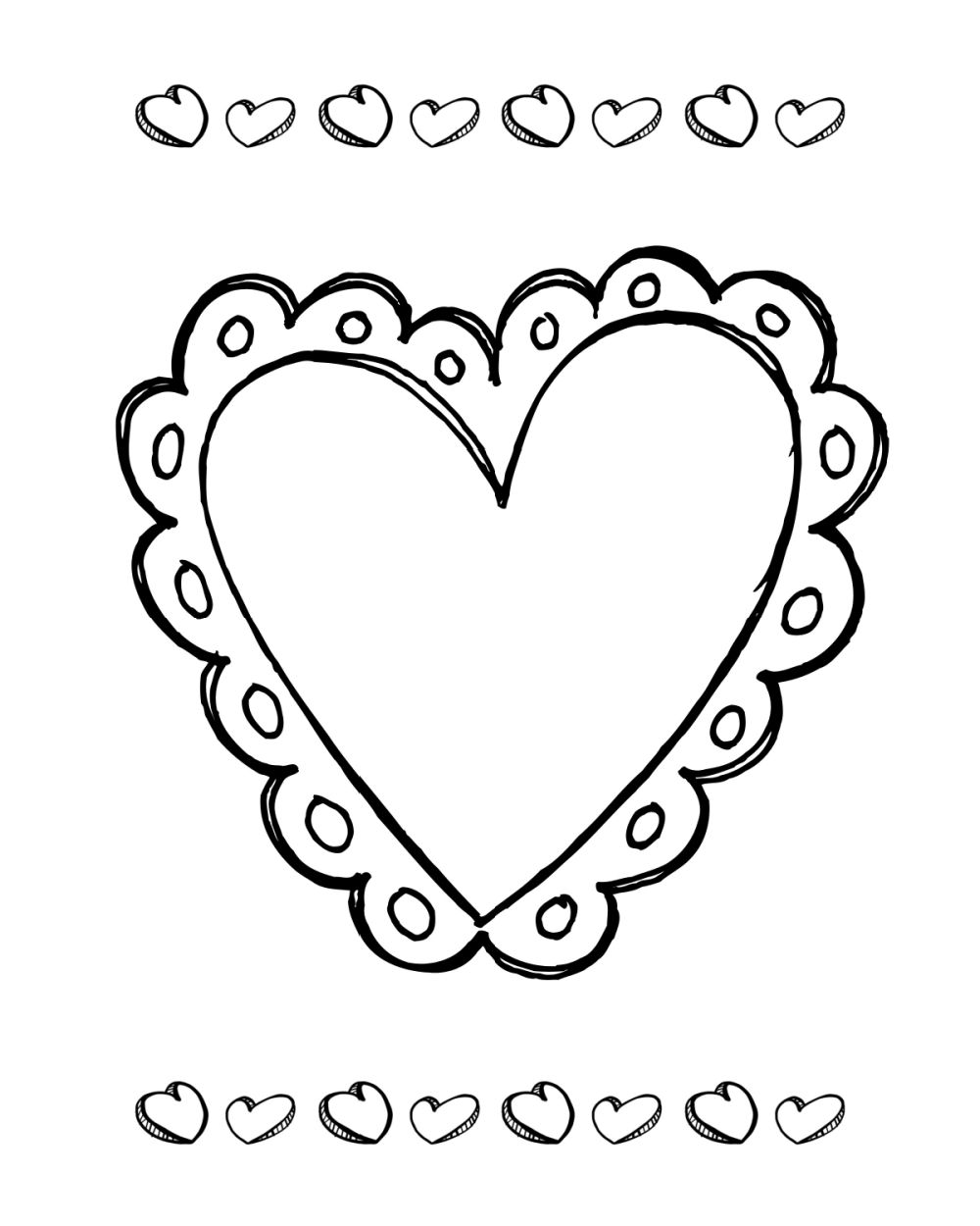 Free printable valentine heart coloring page