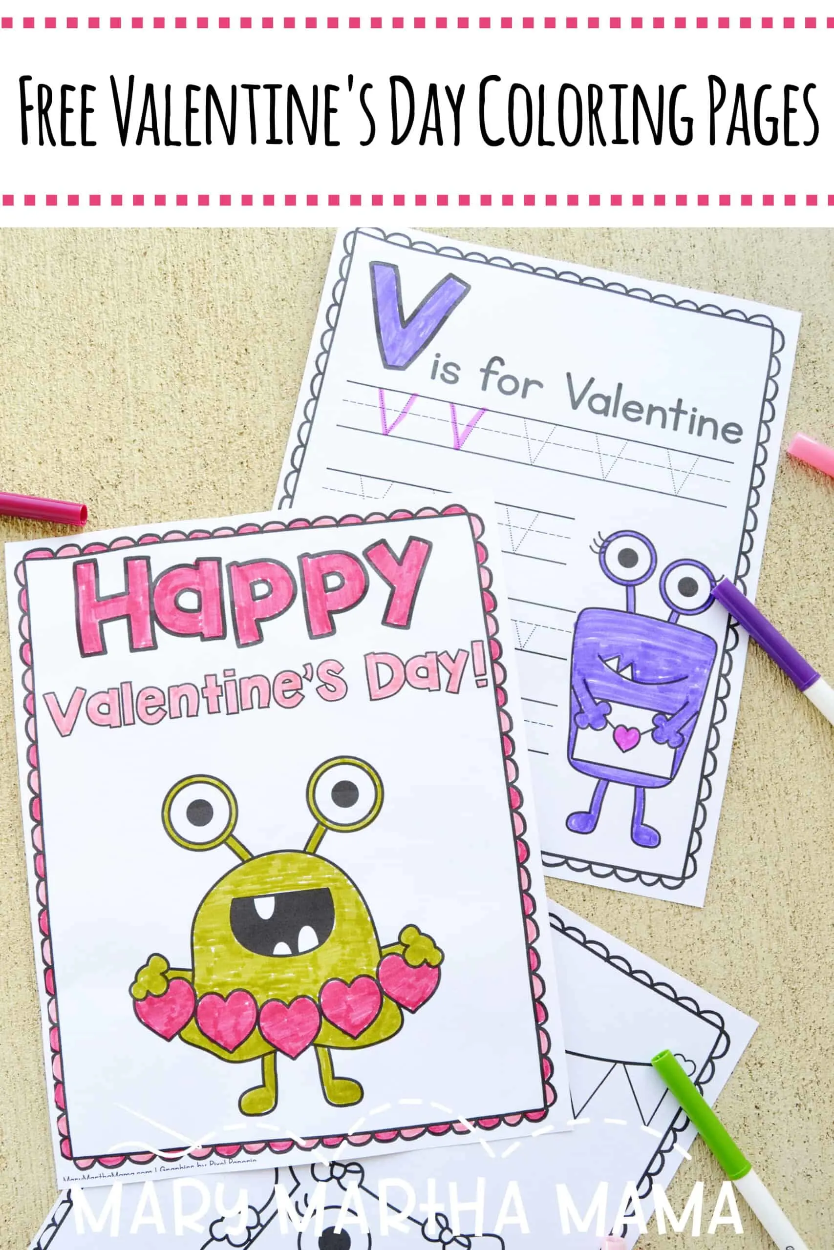 Valentines day coloring pages â mary martha mama