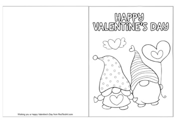 Valentines greeting card coloring page