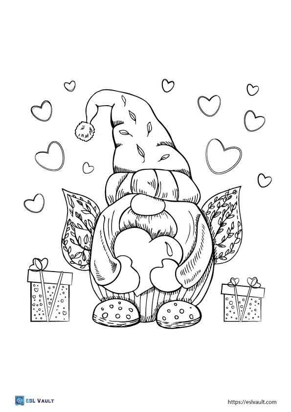 Free gnome coloring pages