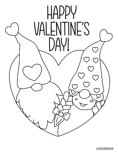 Cutest valentine gnomes coloring pages free â cenzerely yours