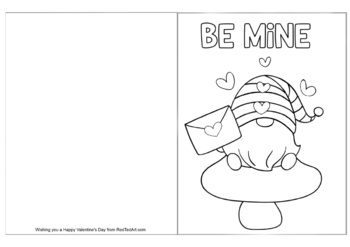 Valentines greeting card coloring page