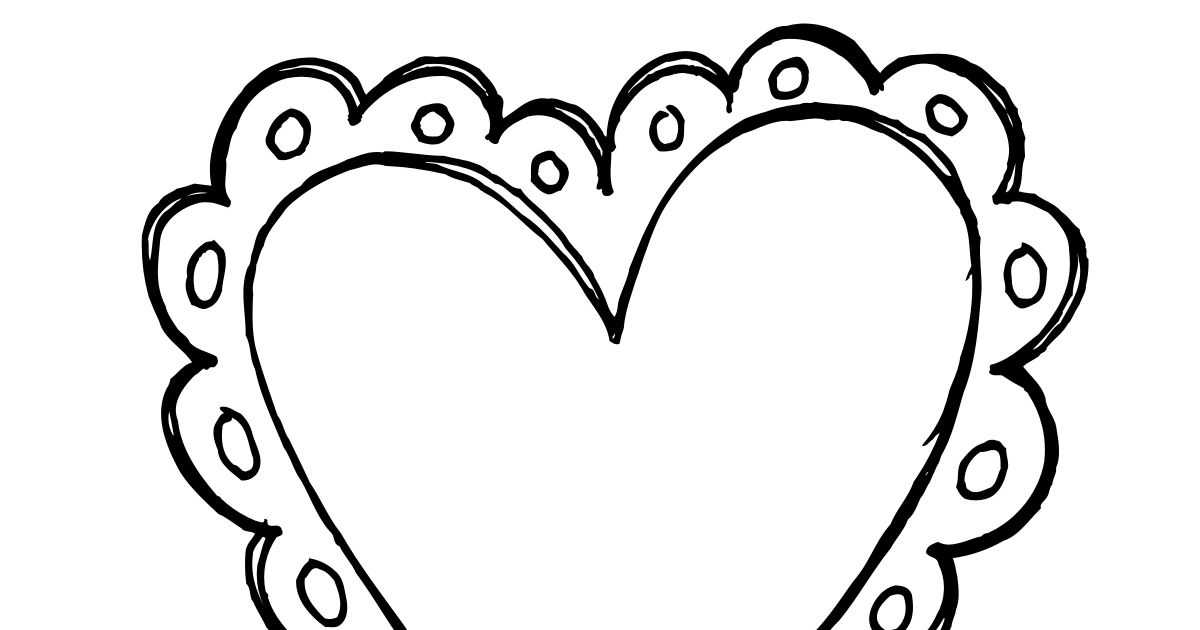 Free printable valentine heart coloring page