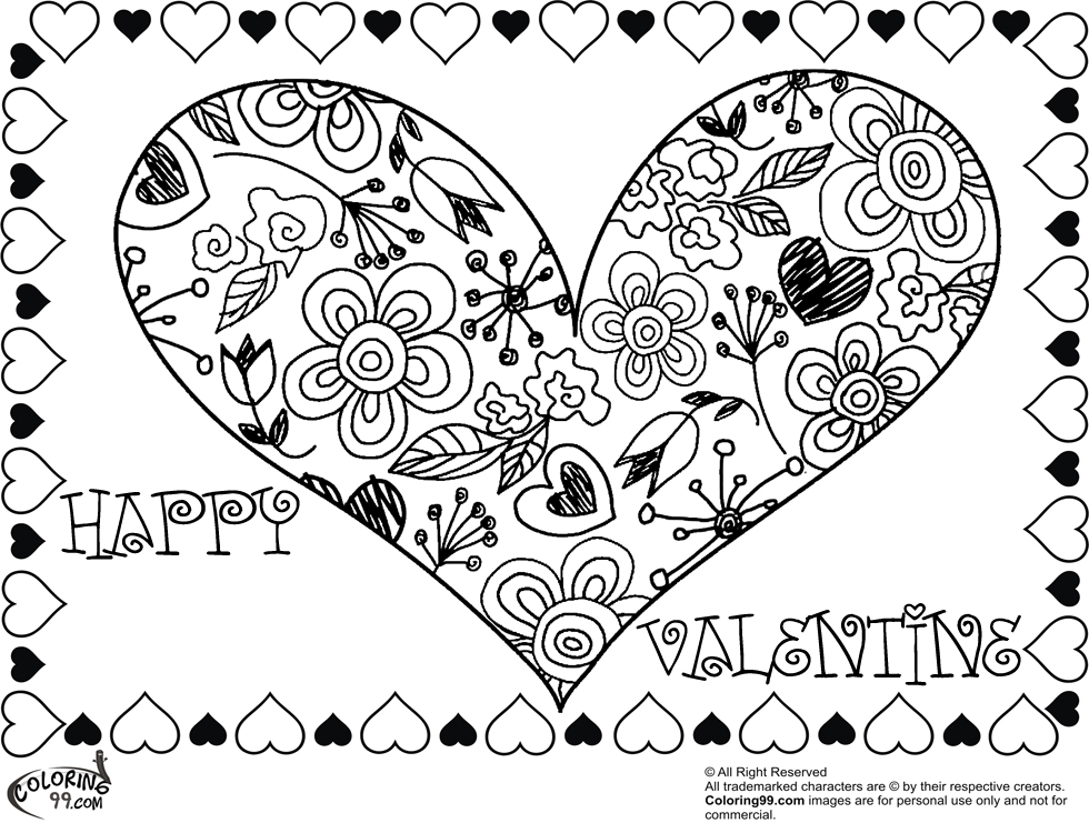 Valentine heart coloring pages team colors