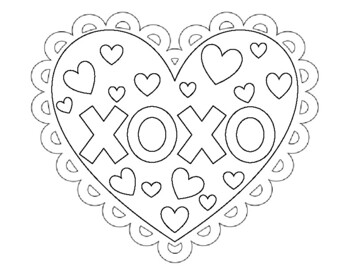 Valentines heart coloring sheet by speechies for the w tpt