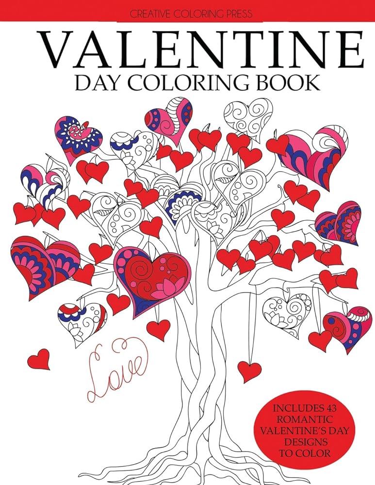 Valentine day coloring book creative coloring books