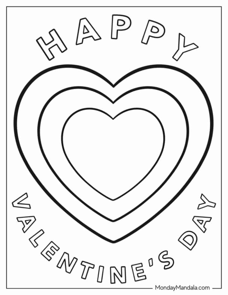 Heart coloring pages free pdf printables