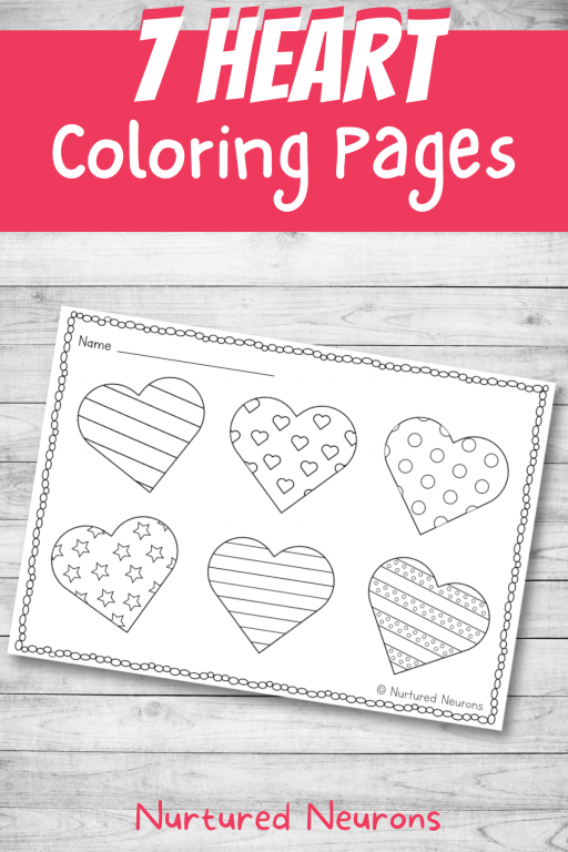 Simple heart coloring pages valentines day printable