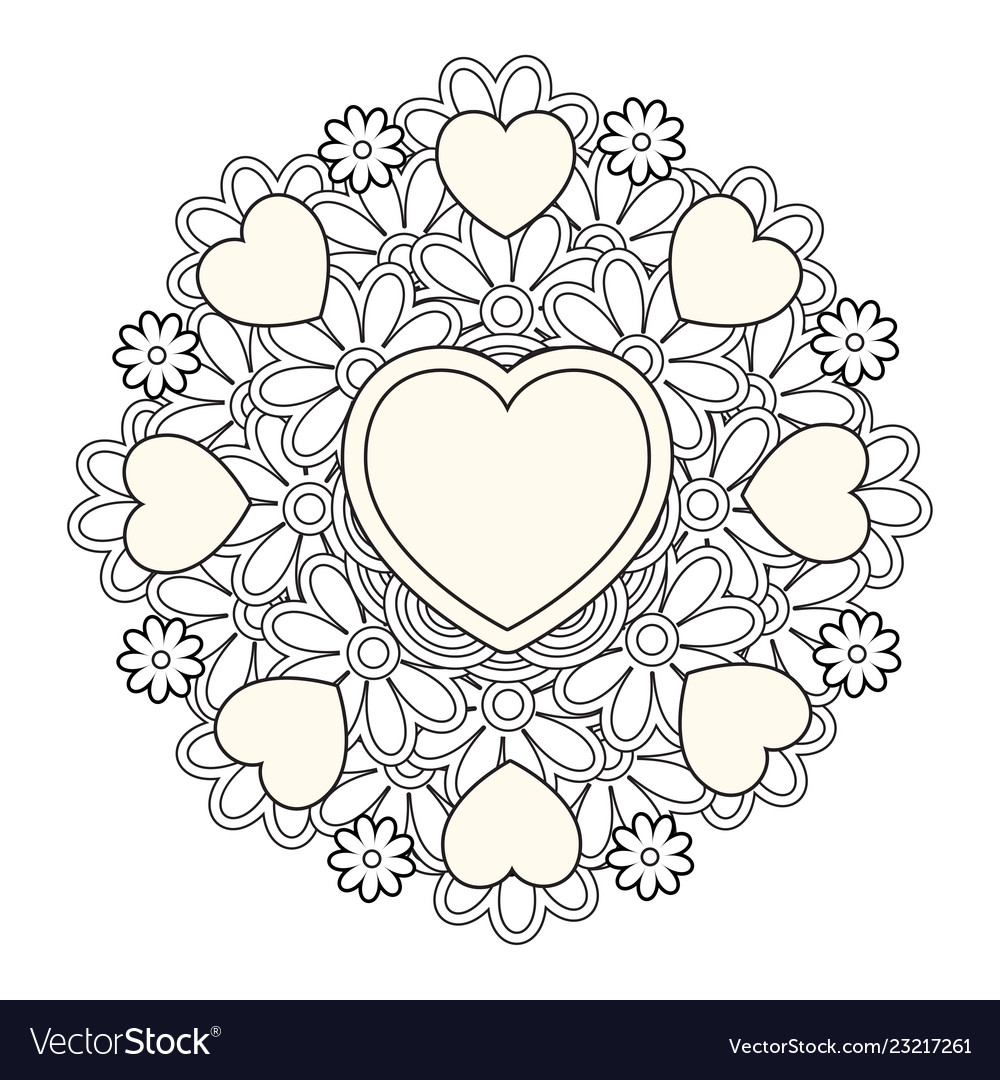 Valentines day coloring page royalty free vector image