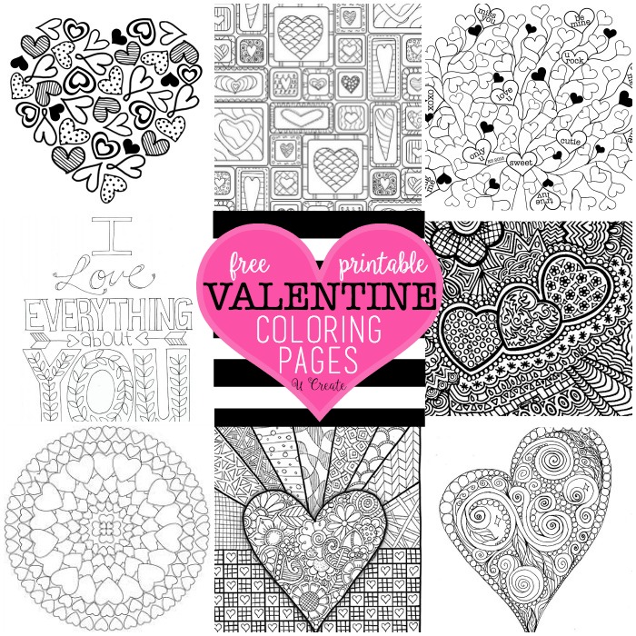 Free valentine coloring pages