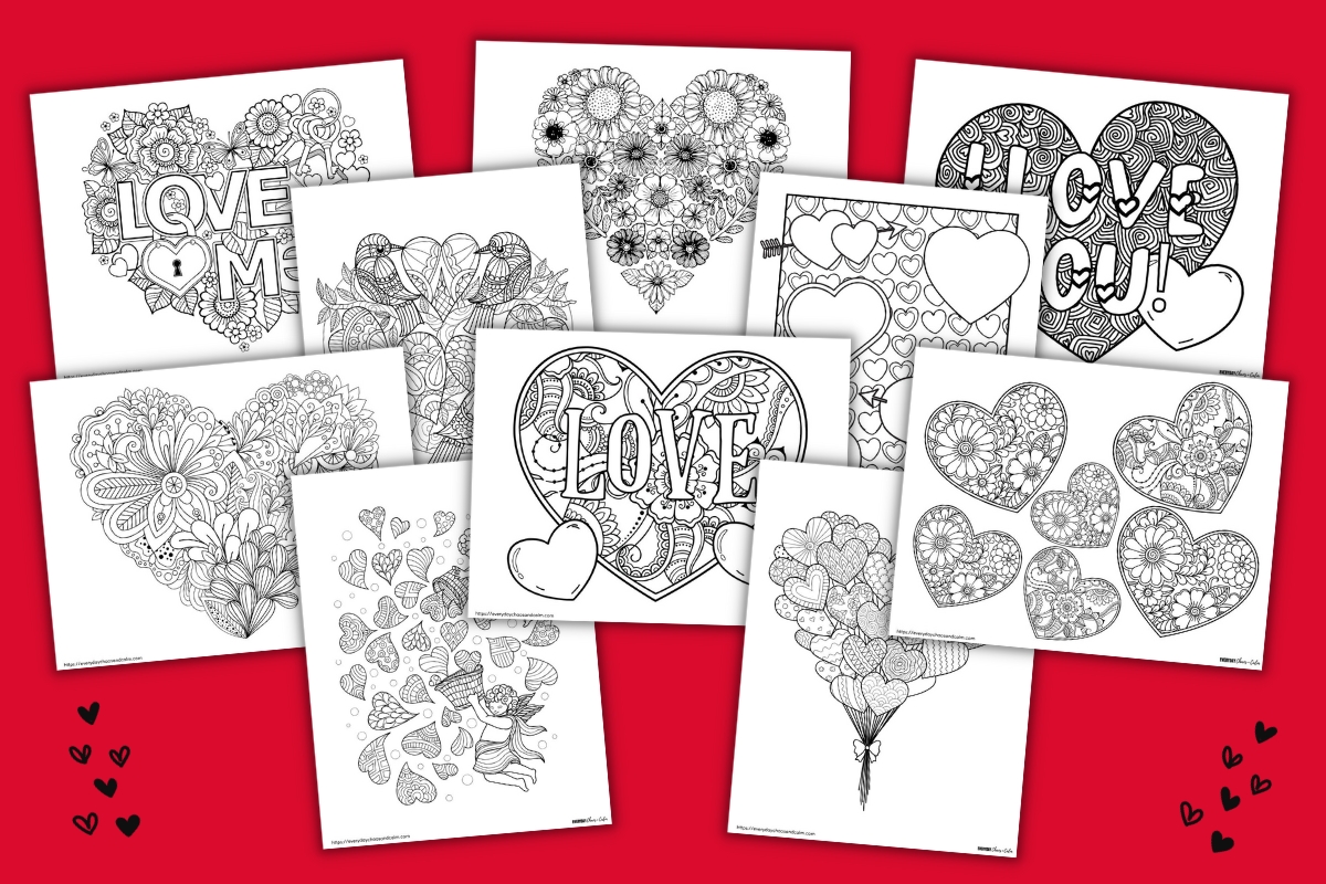 Free heart coloring pages for kids