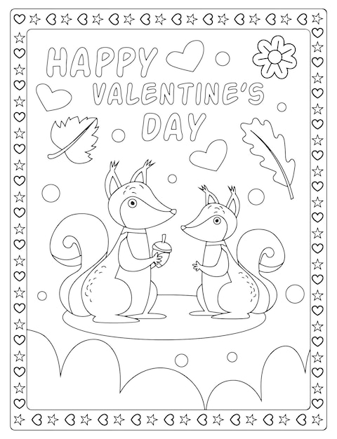 Premium vector valentines day coloring pages