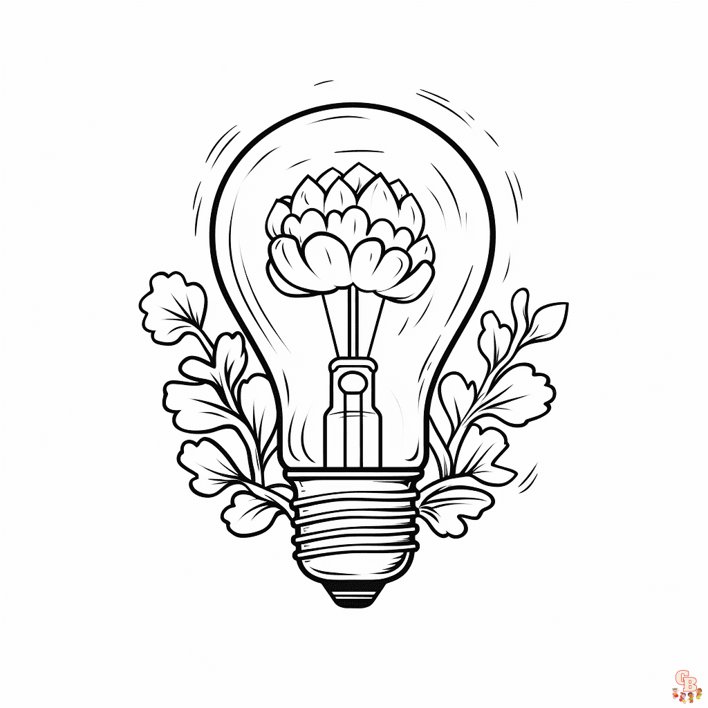 Printable light bulb coloring pages free for kids and adults