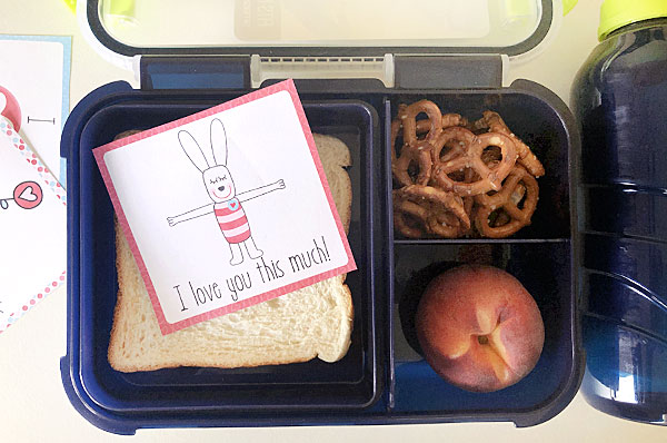 Free printable valentines day lunch box notes