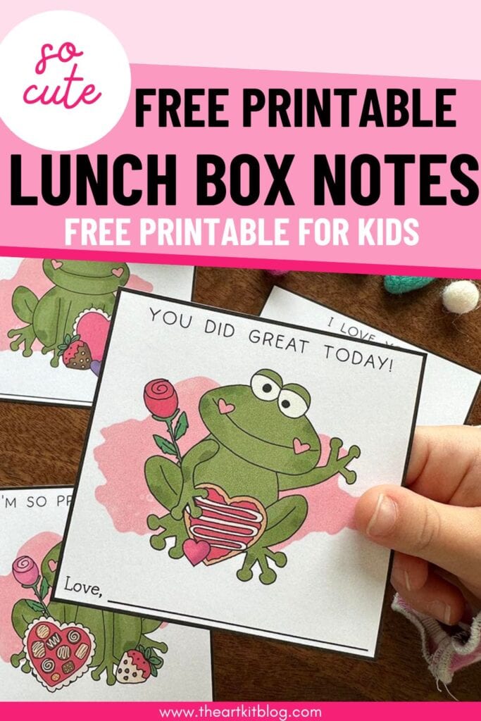 Free printable lunch box notes for valentines day cute frogs â the art kit