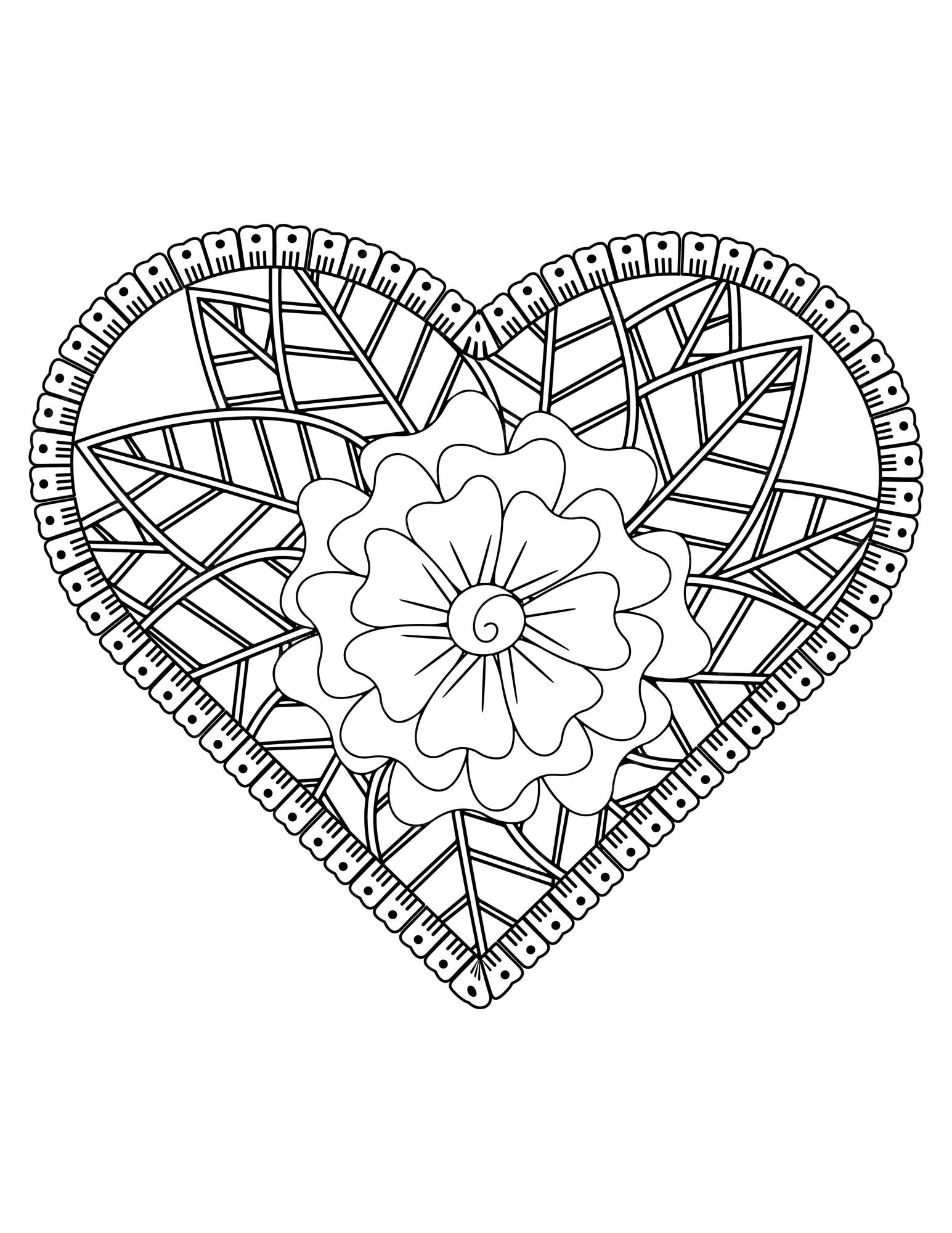 Premium vector heart coloring page for adult and kids love coloring vector valentine pattern design valentine