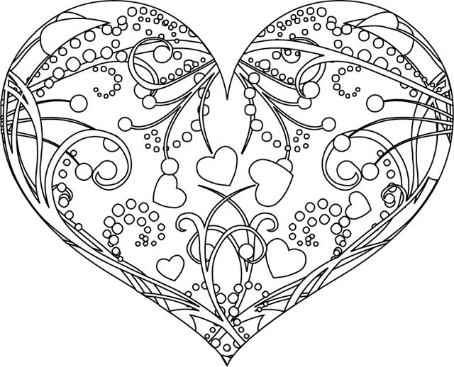 Coloring page heart mandalas mandalas