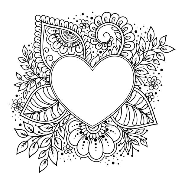 Heart mandala stock illustrations royalty