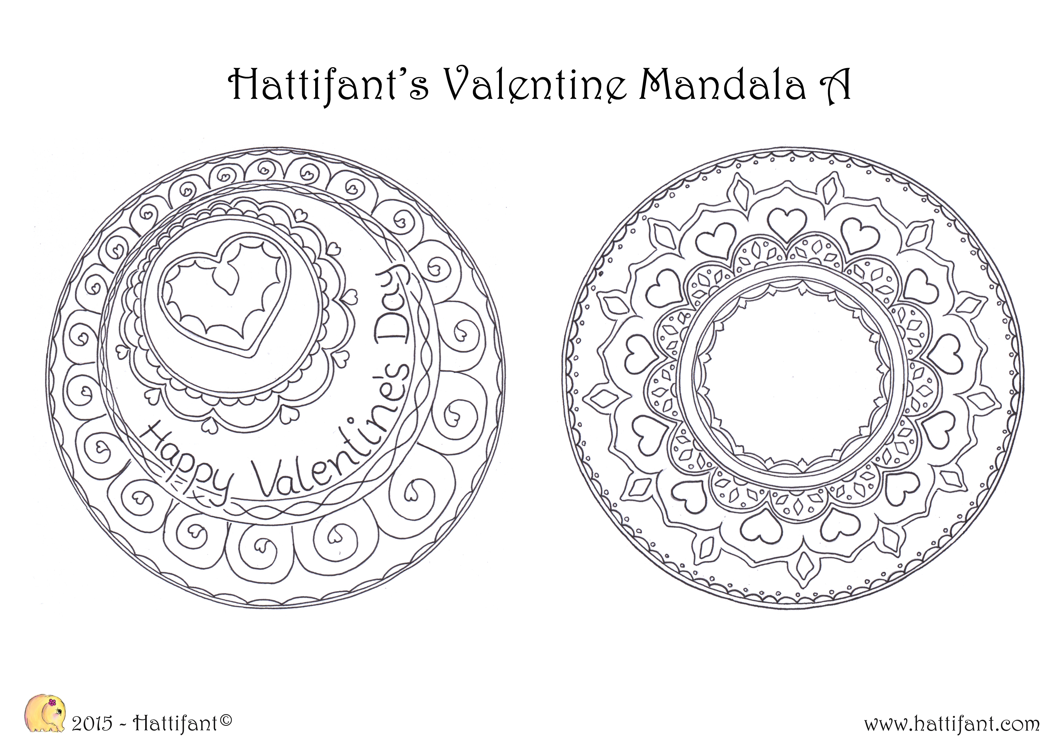 S valentine mandala colouring pages