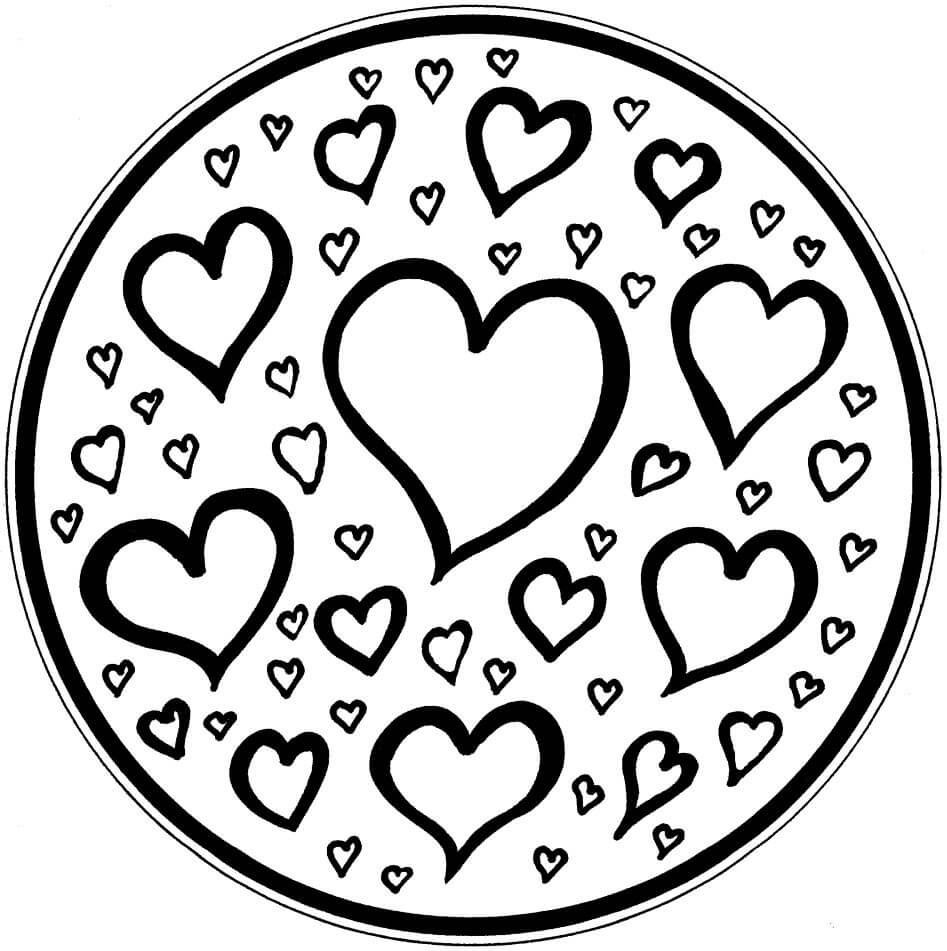 Great heart mandala coloring page