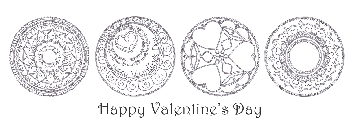 S valentine mandala colouring pages