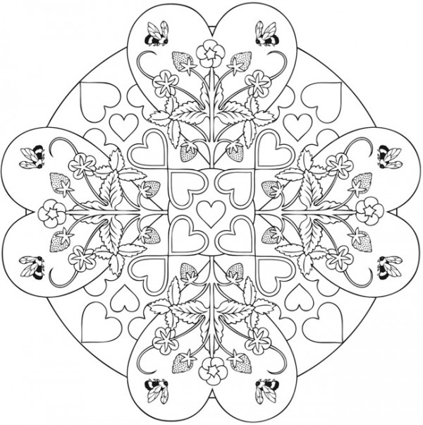 Heart mandala coloring pages â